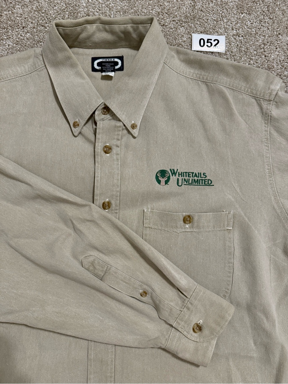 Vintage Three Rivers Work Shirt Men’s XL Whitetails Unlimited